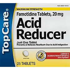 Top Care Acid Reducer - Maximum Strength Tablets, 25 each, 25 Each