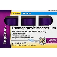 Top Care Esomeprazole Magnesium. 20 mg, 42 each