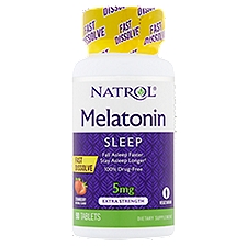 Natrol Extra Strength Strawberry Flavor Melatonin Sleep 5 mg, Tablets, 90 Each