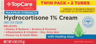 Top Care Maximum Strength Hydrocortisone 1% Cream, 4 Ounce