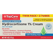 Top Care Maximum Strength Hydrocortisone 1% Cream, 4 Ounce
