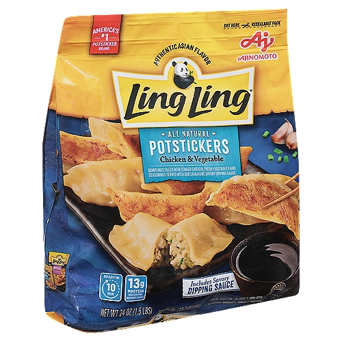 Ajinomoto Ling Ling Asian Kitchen Potstickers Chicken and Vegetables Dumplings, 24 oz