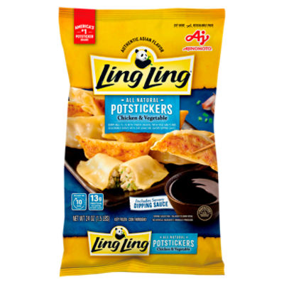 Ajinomoto Ling Ling Asian Kitchen Potstickers Chicken and Vegetables Dumplings, 24 oz