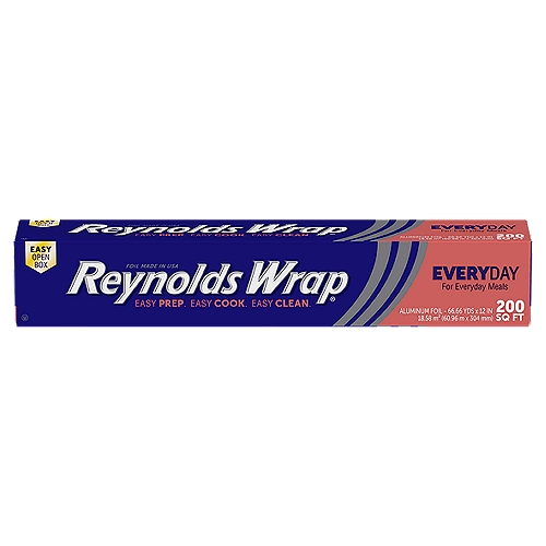 Reynolds Wrap Everyday Aluminum Foil 200 Sq Ft
Trusted for over 70 years, Reynolds Wrap Aluminum Foil is the #1 brand of aluminum foil and saves time with cooking and cleanup. This versatile aluminum foil is great for lining pans, covering dishes, and cooking the perfect juicy turkey. Not only that, but when you line your pan with foil, clean up is quick so you can spend more time enjoying loved ones.