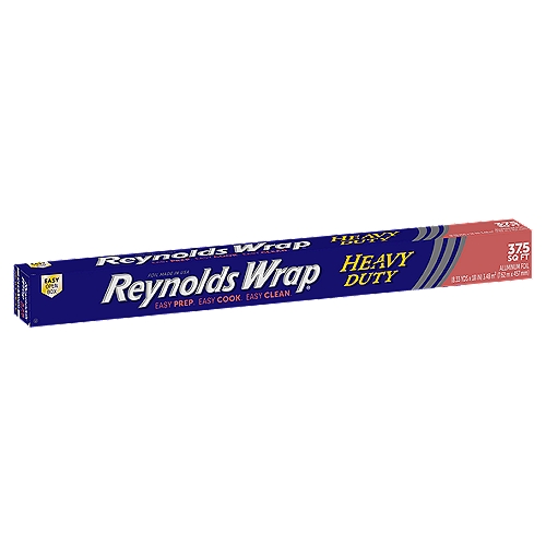 Reynolds Wrap Heavy Duty 18 Inch Aluminum Foil 130 Sq Ft
EXTRA STRENGTH
• Tough jobs

WRAP
• Packet cooking

Line
• Grill for easy cleanup

Reynolds Wrap Heavy Duty Aluminum Foil stands up to the demands of extra-high heat, making it perfect for cooking that calls for high-quality performance. This durable 18 Inch wide heavy duty foil is perfect for baking your Thanksgiving turkeys or Christmas roasts keeping meats tender and juicy. Use this thicker aluminum foil roll to create foil packets to infuse your side dishes with savory herbs and spices while locking in flavor. This reusable tin foil prevents splatters by covering pans in the oven or on the stovetop. Keep holiday and everyday cooking and cleanup easy with Reynolds Wrap aluminum foil that can be molded to wrap leftovers for storage in your refrigerator or freezer.
