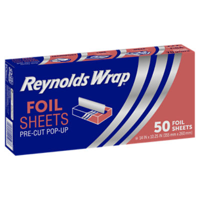 Reynolds Wrap® Pop-Up Interfolded Aluminum Foil Sheets, 9 x 10.75, Silver,  500/Box, 6 Boxes/Carton