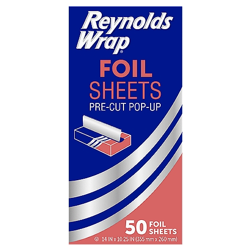 Reynolds Wrap Pre-Cut Pop-Up Aluminum Foil Sheets, 14 x 10.25 Inches, 50  Sheets