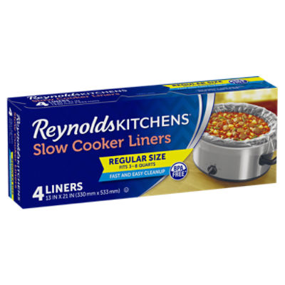 Reynolds Slow Cooker Liners, Regular Size, 4 CT, (Pack