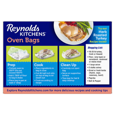 Reynolds® 1001090000510 Turkey Size Oven Bags, 19 x 23.5, 2-Count –  Toolbox Supply