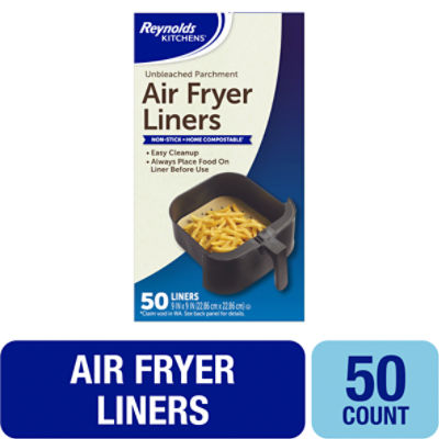 Reynolds Kitchens Unbleached Parchment Air Fryer Liners, 50 count