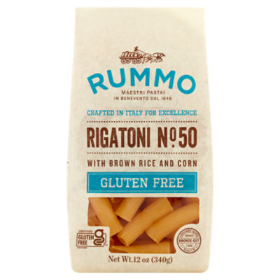 Rummo Rigatoni No.50 with Brown Rice and Corn Pasta, 12 oz