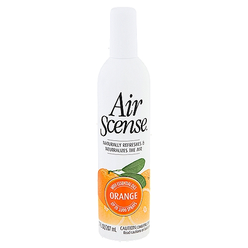 Air Scense Orange with Essential Oils Spray, 7 fl oz
Why cover odors when you can get rid of them—naturally?
The essential oils in Air Scense attract and neutralize even the strongest odors. They also infuse the air with a fresh fragrance and soothing aromatherapy benefits, to help you rejuvenate. And since essential oils are concentrated a single spray is all you you need.

Clearly, Air Scense makes great sense.
• Made with the purest essential oils and plant extractives
• Contains no harmful phthalates or synthetic fragrance
• Up to 3000 sprays in every bottle