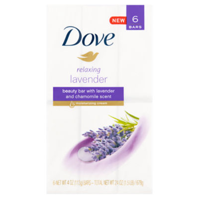 Dove Relaxing Lavender Beauty Bar, 4 oz, 6 count