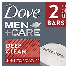 Dove MenplusCare Men's Deep Clean, Bar Soap, 8 Ounce