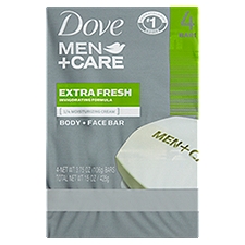 Dove Men+Care Extra Fresh Body + Face Bar, 3.75 oz, 4 count