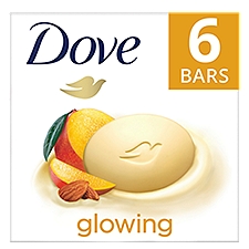 Dove Beauty Bar Gentle Skin Cleanser Glowing Mango Butter and Almond Butter 3.75 oz, 6 Bars