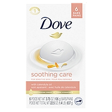Dove Soothing Care Beauty Bar with Calendula Oil, 3.75 oz, 6 count