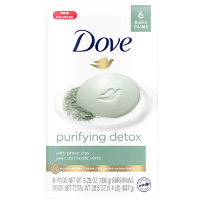 Dove Beauty Bar Purifying Detox with Green Clay 3.75oz, 6 Pack