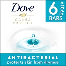 Dove Care & Protect Antibacterial Beauty Bar, 3.75 oz, 6 count, 22.5 Ounce