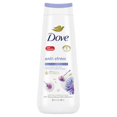 Dove Anti-Stress Blue Chamomile & Oat Milk Body Wash, 20 fl oz