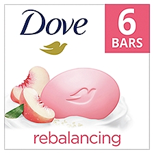 Dove Rebalancing White Peach & Rice Milk Bars, 3.75 oz, 6 count