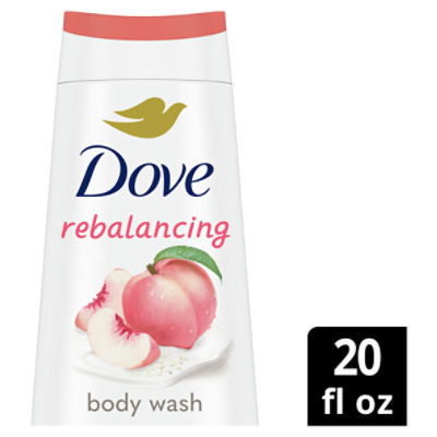 Dove Rebalancing White Peach & Rice Milk Body Wash, 20 fl oz