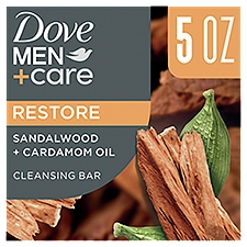 Dove Men+Care Restore Sandalwood + Cardamom Oil Cleansing Bar, 5 oz