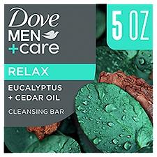 Dove Men+Care Relax Eucalyptus + Cedar Oil Cleansing Bar, 5 oz, 5 Ounce