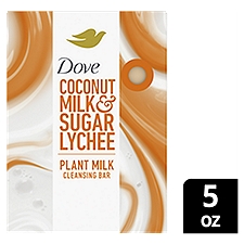 Dove Coconut Milk & Sugar Lychee Plant Milk Cleansing Bar, 5 oz