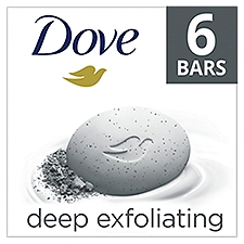Dove Deep Exfoliating Charcoal Powder & Glycerin Bars, 3.75 oz, 6 count