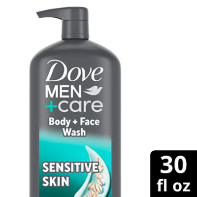 Dove Men+Care Oatmeal+Aloe Sensitive Skin Body + Face Wash, 30 fl oz