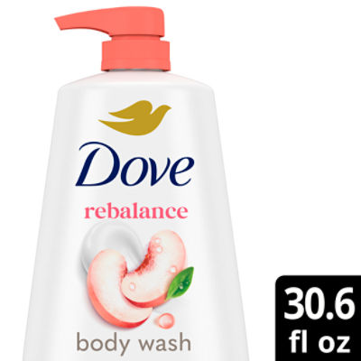 Dove Rebalance White Peach + Rice Milk Body Wash, 30.6 fl oz