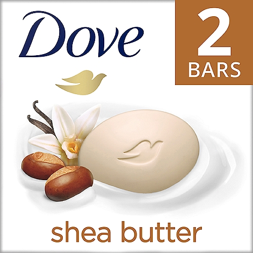 Dove Purely Pampering Shea Butter Beauty Bar, 106 g, 2 count, 7.5 ounce