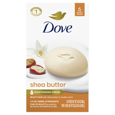 Dove Shea Butter Beauty Bar, 3.75 oz, 6 count