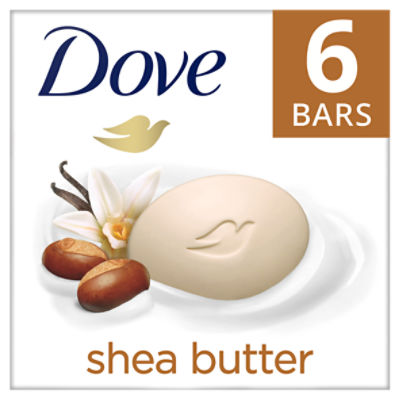 Dove Shea Butter Beauty Bar, 3.75 oz, 6 count