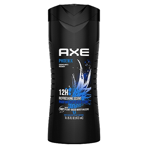 AXE Body Wash Phoenix 16 oz
Hydration hit me up.

You never know opportunity strikes, so you need to smell your best whenever, wherever. Relax. At AXE, we got you. With 12-hour refreshing scent, AXE Phoenix shower wash busts bad odor and keeps you smelling shower-fresh. All. Day. Long. Refreshing, effortless and deliciously foamy, this body wash for dry skin utilizes crushed mint and rosemary, leaving you clean, fresh and smelling 100% ready.
 
Same great AXE Body Wash, fresh new look. But what's on the inside matters too. Wash away odor and smell refreshed for 12 hours with our first Dual Action Body Wash. Plus our 100% plant-based moisturizers keep your skin feeling irresistibly soft, naturally. All day, all night - no matter what, you're ready. 

Fresher you, cleaner planet. By 2025, AXE aims for all our packaging to be recyclable or to include recycled materials - our Body Wash bottles are already made with 100% recycled plastic. 

At AXE, we believe that one of the keys to attraction is an irresistible fragrance. That's why we're dedicated to giving you all the best tools to make sure that whenever opportunity comes your way, you're smelling your absolute best. 

From our body sprays to our men's body wash, our antiperspirants to our deodorants, we're doing everything we can to make sure no one gets left out of the attraction game. 

Welcome to the future. It smells amazing. 
AXE. Smell ready.