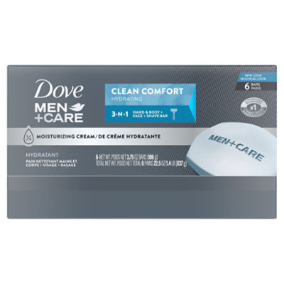 Dove Men + Care Body + Face Bar - Clean Comfort 6pc 4oz Bar Soap