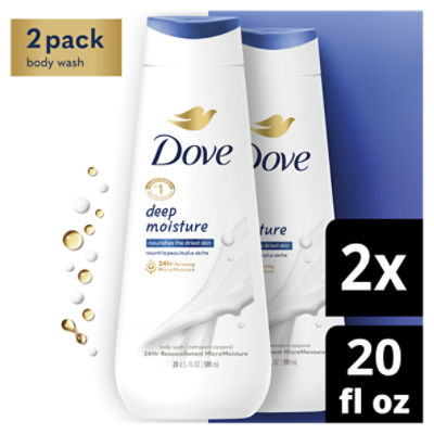 Dove Deep Moisture Body Wash, 20 fl oz, 2 count