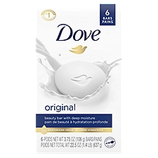 Dove Beauty Bar Gentle Skin Cleanser Original 3.75 oz, 6 Bars