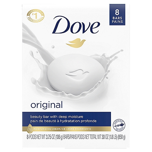 Dove Beauty Bar Gentle Skin Cleanser Original 3.75 oz, 8 Bars