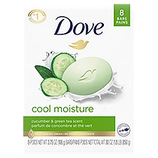 Dove Skin Care Cucumber And Green Tea, Beauty Bar, 8 Each