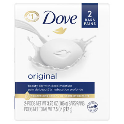 Dove White Beauty Bar with Deep Moisture, 4 oz, 2 count