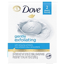 Dove Beauty Bar Gentle Exfoliating With Mild Cleanser 3.75 oz, 2 Bars, 2 Each