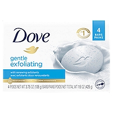 Dove Gentle Exfoliating With Mild Cleanser, Beauty Bar, 4 Each