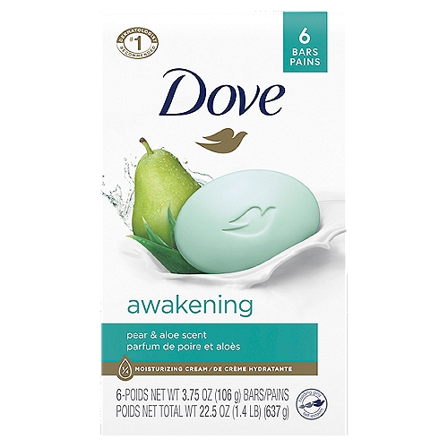 It's time to brighten up your mornings and get softer, smoother more radiant skin vs. ordinary soap, with Dove go fresh Rejuvenate Pear & Aloe Beauty Bar. 