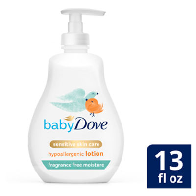 Dove Sensitive Skin Care Baby Lotion Fragrance Free Moisture 13 oz, 13 Ounce