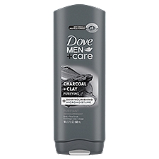 Dove Men+Care Elements Body Wash and Face Wash Charcoal plus Clay 18 oz, 18 Ounce