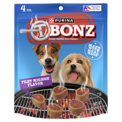 Purina T-Bonz Filet Mignon Flavor Steak Shaped Treats for Dogs - 4 oz. Pouch