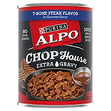 Alpo Chop House Dog Food, Extra Gravy T-Bone Steak Flavor in Gourmet Gravy, 13 Ounce