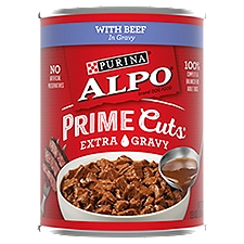 Alpo Prime Cuts Dog Food, Extra Gravy with Beef in Gravy, 13 Ounce